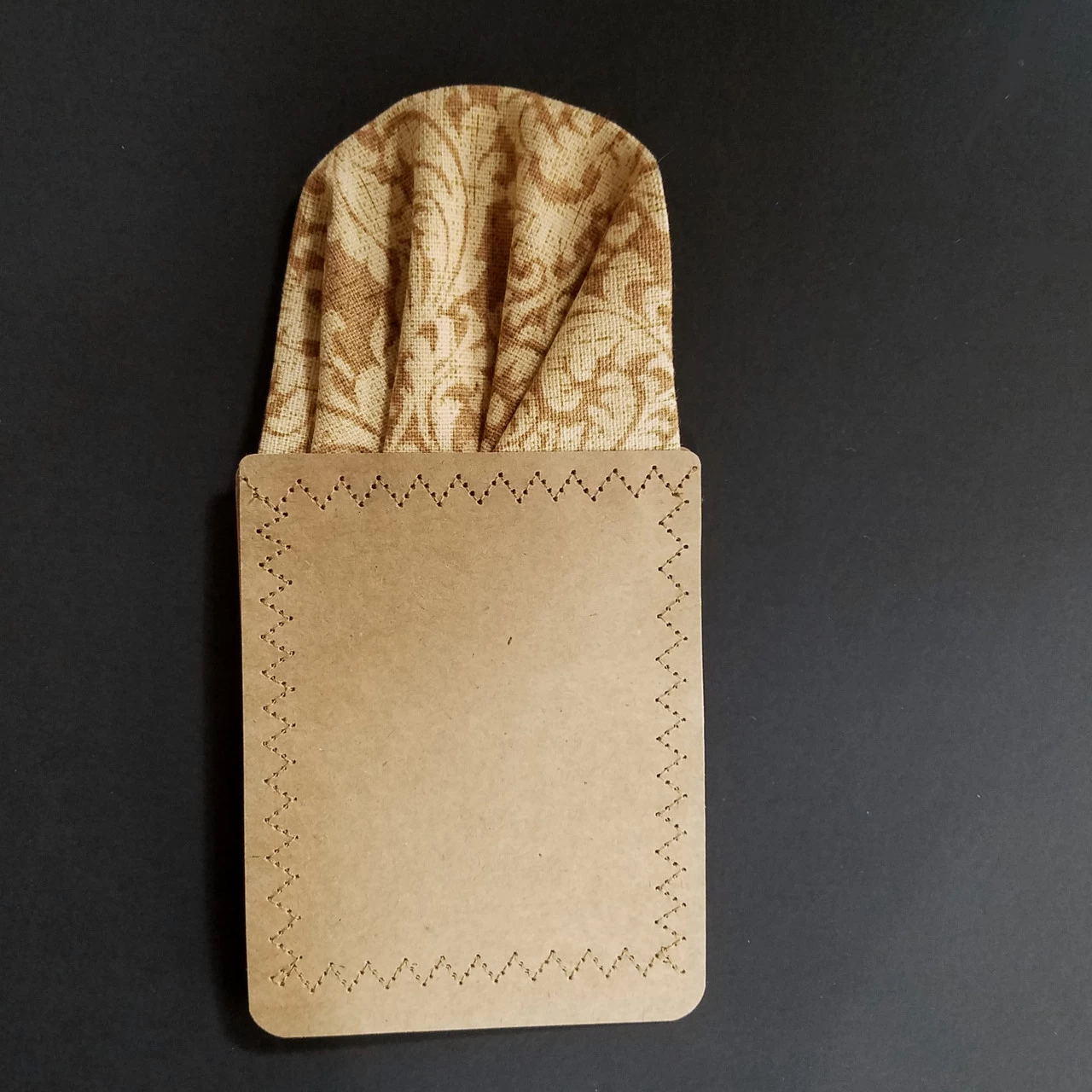 Tan 100% Cotton Pre-Folded Pocket Square Insert 4 Tan 100% Cotton Pre-Folded Pocket Square Insert - Image 4