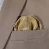 100% Silk Gold & Brown Stripe Fan Design Pre-Folded Pocket Square Insert