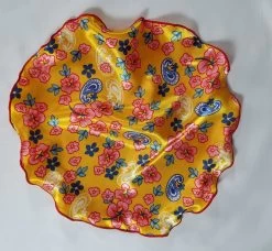 Antonio Ricci 2-in-1 Pouf Round Pocket Square - Marigold & Red Floral -Fashionable Costume Gold Red Floral3 01512.1651353920