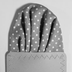 Grey Polka Dots - 100% Cotton Pre-Folded Pocket Square Insert -Fashionable Costume Grey polkadot Fan 3 57255.1670441613