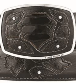 King Exotic Genuine Ostrich Leg Cut-Out Design Western Belt - Black -Fashionable Costume KE BLT 4C11F0505 2 91456.1613514470