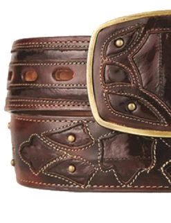 King Exotic Genuine EEL Cut-Out Design Western Belt - Faded Brown -Fashionable Costume KE BLT 4C11F0816 4 21880.1613601695
