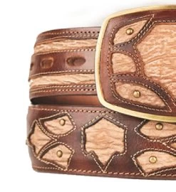 King Exotic Genuine Shark Cut-Out Design Western Belt - Faded Oryx -Fashionable Costume KE BLT 4C11F0915 3 12189.1613689875