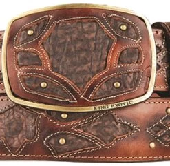 King Exotic Genuine Shark Cut-Out Design Western Belt - Tobacco Brown -Fashionable Costume KE BLT 4C11F0959 2 96630.1613689875