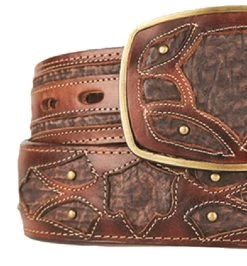 King Exotic Genuine Shark Cut-Out Design Western Belt - Tobacco Brown -Fashionable Costume KE BLT 4C11F0959 3 32047.1613689874