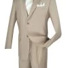 Lucci 2-Button With Flat Front Slacks Budget Suit - Beige