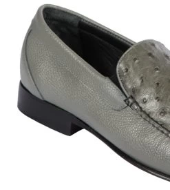 Lombardy - Genuine Ostrich Quill & Leather Loafer - Grey 7 Lombardy - Genuine Ostrich Quill & Leather Loafer - Grey -Fashionable Costume LMB ZLA040309 3 30652.1597947603