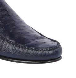 Lombardy - Genuine Ostrich Quill & Leather Loafer - Navy Blue -Fashionable Costume LMB ZLA040310 4 12731.1597945331