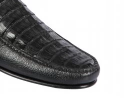 Lombardy - Genuine Caiman Crocodile & Leather Loafer - Black -Fashionable Costume LMB ZLA048205 4 54398.1597989456