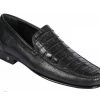 Lombardy - Genuine Caiman Crocodile & Leather Loafer - Black