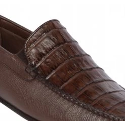 Lombardy - Genuine Caiman Crocodile & Leather Loafer - Brown -Fashionable Costume LMB ZLA048207 2 34500.1597890197