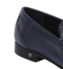 Lombardy - Genuine Ostrich Quill & Leather Horsebit Loafer - Navy -Fashionable Costume LMB ZLA050310 4 25685.1597965280