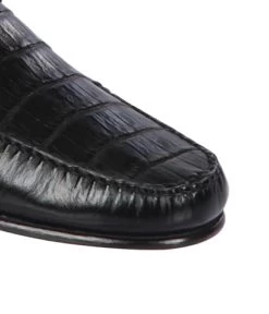 Lombardy - Genuine Caiman Croc Belly & Leather Horsebit Loafer - Black -Fashionable Costume LMB ZLA058205 3 75923.1597965266