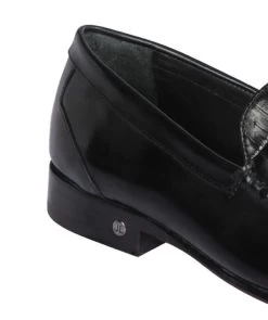 Lombardy - Genuine Caiman Croc Belly & Leather Horsebit Loafer - Black -Fashionable Costume LMB ZLA058205 4 51637.1597965266