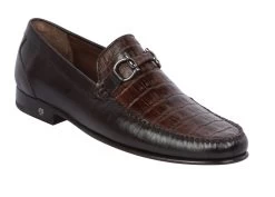 Lombardy - Genuine Caiman Croc Belly & Leather Horsebit Loafer - Brown