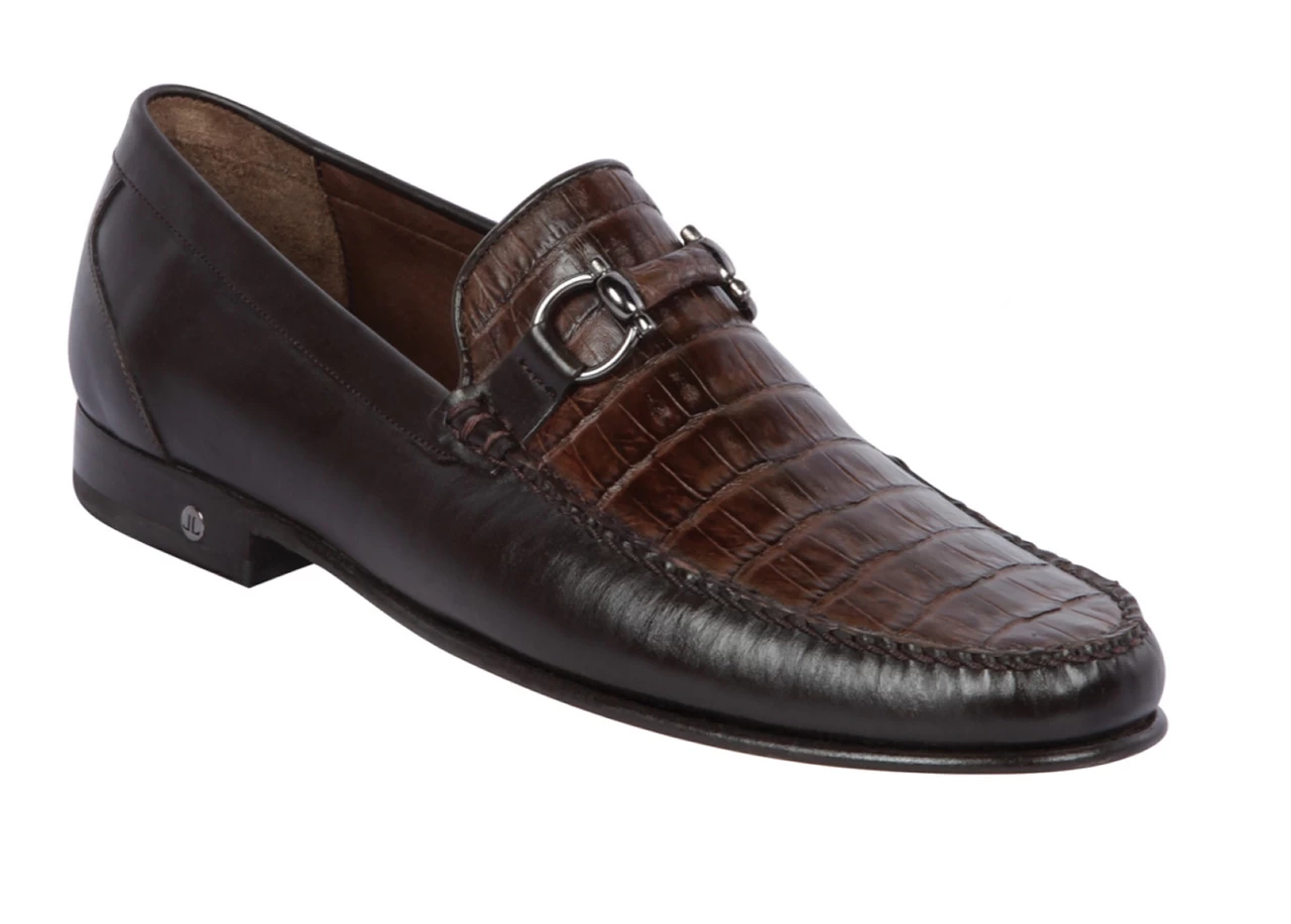 Lombardy - Genuine Caiman Croc Belly & Leather Horsebit Loafer - Brown 1 Lombardy - Genuine Caiman Croc Belly & Leather Horsebit Loafer - Brown