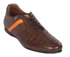 Lombardy - Genuine Caiman Crocodile Loafer And Sneaker Hybrid - Brown