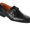 Lombardy - Genuine Teju Lizard Horsebit Dress Loafer - Black