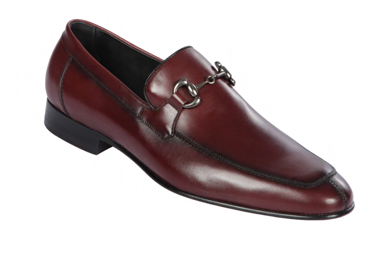 Lombardy - Genuine Calf Leather Horsebit Dress Loafer - Burgundy 1 Lombardy - Genuine Calf Leather Horsebit Dress Loafer - Burgundy