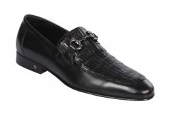 Lombardy - Genuine Caiman Belly Horsebit Dress Loafer - Black