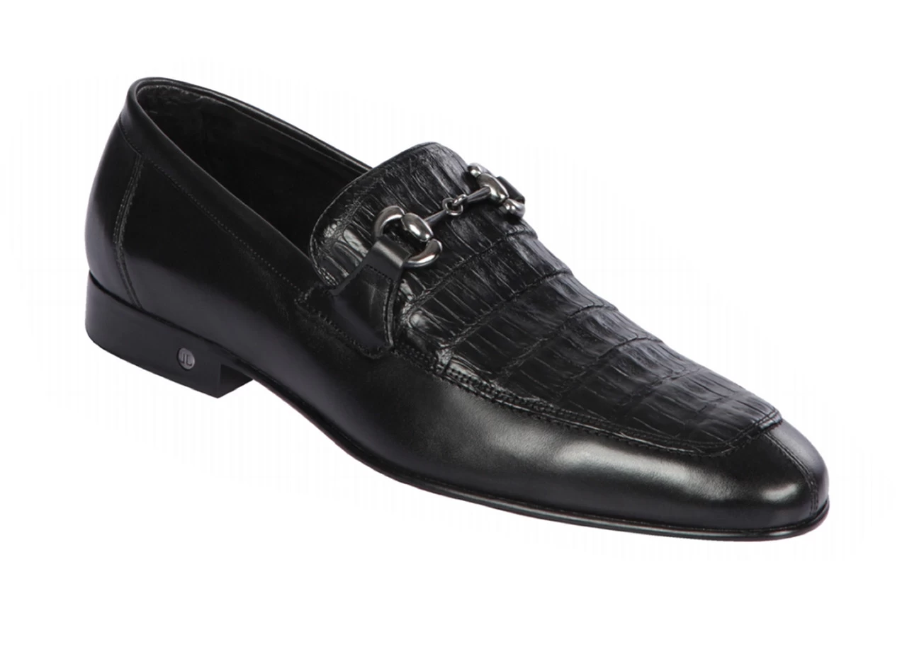 Lombardy - Genuine Caiman Belly Horsebit Dress Loafer - Black 1 Lombardy - Genuine Caiman Belly Horsebit Dress Loafer - Black