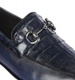 Lombardy - Genuine Caiman Belly Horsebit Dress Loafer - Navy -Fashionable Costume LMB ZLD018210 2 91470.1598057081