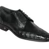 Lombardy - Genuine Caiman Belly Wingtip Dress Shoe - Black