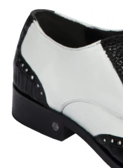 Lombardy - Genuine Caiman Belly Wingtip Dress Shoe - Black & White -Fashionable Costume LMB ZLM018255 4 93266.1598057923