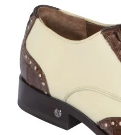 Lombardy - Genuine Caiman Belly Wingtip Dress Shoe - Brown & Bone -Fashionable Costume LMB ZLM018267 4 68198.1598057931