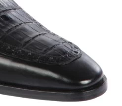 Lombardy - Genuine Caiman Belly Dress Loafer With Side Loop- Black -Fashionable Costume LMB ZLM038205 4 25595.1597989376