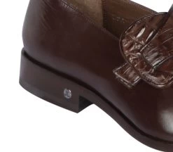 Lombardy - Genuine Caiman Belly Dress Loafer With Side Loop- Brown -Fashionable Costume LMB ZLM038207 3 39655.1597989371