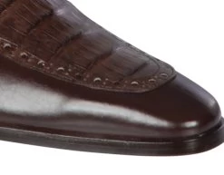 Lombardy - Genuine Caiman Belly Dress Loafer With Side Loop- Brown -Fashionable Costume LMB ZLM038207 4 00288.1597989371