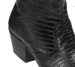 Los Altos Genuine Teju Lizard Charro Heel Ankle Boot - Black -Fashionable Costume LSA 630705 3 91880.1610656854