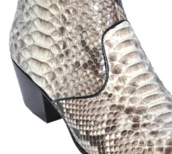 Los Altos Genuine Python Charro Heel Ankle Boot - Natural -Fashionable Costume LSA 635749 3 48981.1610482177