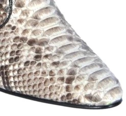 Los Altos Genuine Python Charro Heel Ankle Boot - Natural -Fashionable Costume LSA 635749 4 90397.1610482177