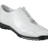 Los Altos Genuine Ostrich Leg Patch Design White Sneaker