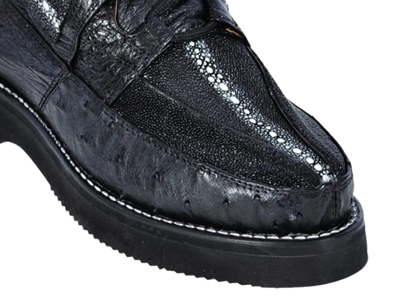 Los Altos Genuine Ostrich Quill & Stingray Casual Ankle Boot 3 Los Altos Genuine Ostrich Quill & Stingray Casual Ankle Boot - Image 3