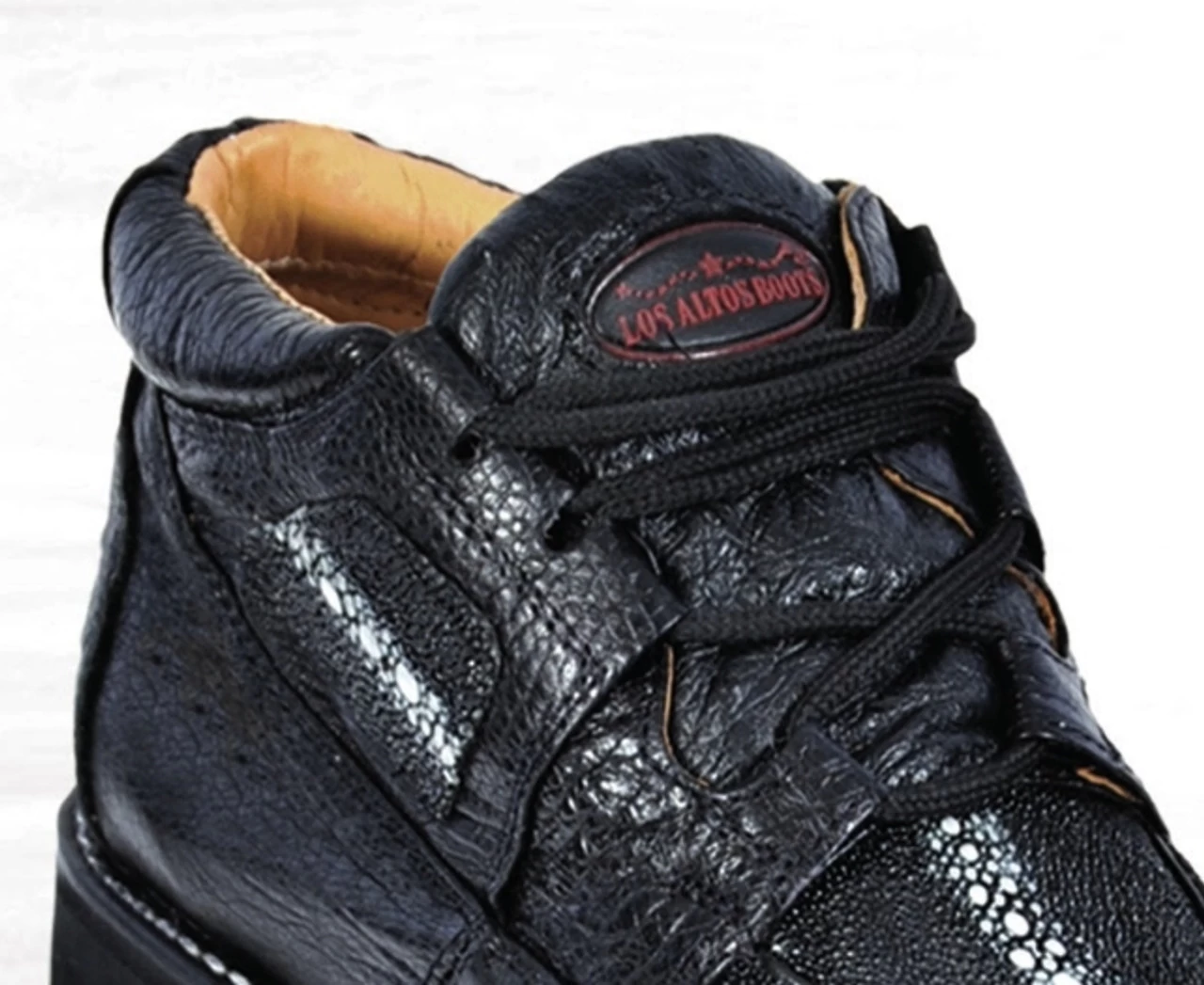 Los Altos Genuine Ostrich Quill & Stingray Casual Ankle Boot 2 Los Altos Genuine Ostrich Quill & Stingray Casual Ankle Boot - Image 2