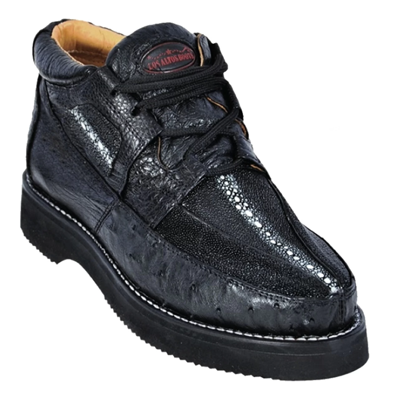 Los Altos Genuine Ostrich Quill & Stingray Casual Ankle Boot 1 Los Altos Genuine Ostrich Quill & Stingray Casual Ankle Boot