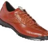 Los Altos Genuine Caiman Croc Tail Cognac Sneaker