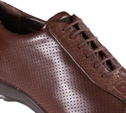 Los Altos Genuine Ostrich Quill Patch Design Brown Sneaker -Fashionable Costume LSA ZC091507 2 57745.1598623876