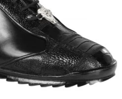 Los Altos Genuine Ostrich Leg Patch Design Black Sneaker -Fashionable Costume LSA ZC091905 3 84230.1598131929