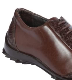 Los Altos Genuine Ostrich Leg Patch Design Brown Sneaker -Fashionable Costume LSA ZC091907 4 40165.1598207797