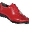 Los Altos Genuine Ostrich Leg Patch Design Red Sneaker