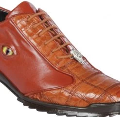Los Altos Genuine Caiman Croc Patch Design Cognac Sneaker -Fashionable Costume LSA ZC092903 4 65064.1598547838