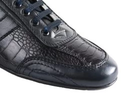 Los Altos Genuine Ostrich Leg & Leather Navy Blue Sneaker -Fashionable Costume LSA ZC100510 3 55262.1610566110