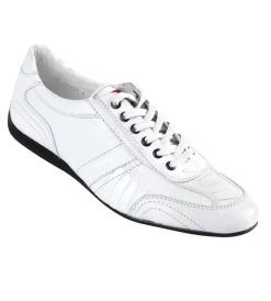 Los Altos Genuine Ostrich Leg & Leather White Sneaker -Fashionable Costume LSA ZC100528a 23543.1610589411
