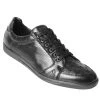 Los Altos Genuine Ostrich Quill Black Sneaker