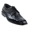 Los Altos Genuine Ostrich Quill Bicycle Toe Dress Shoe - Black
