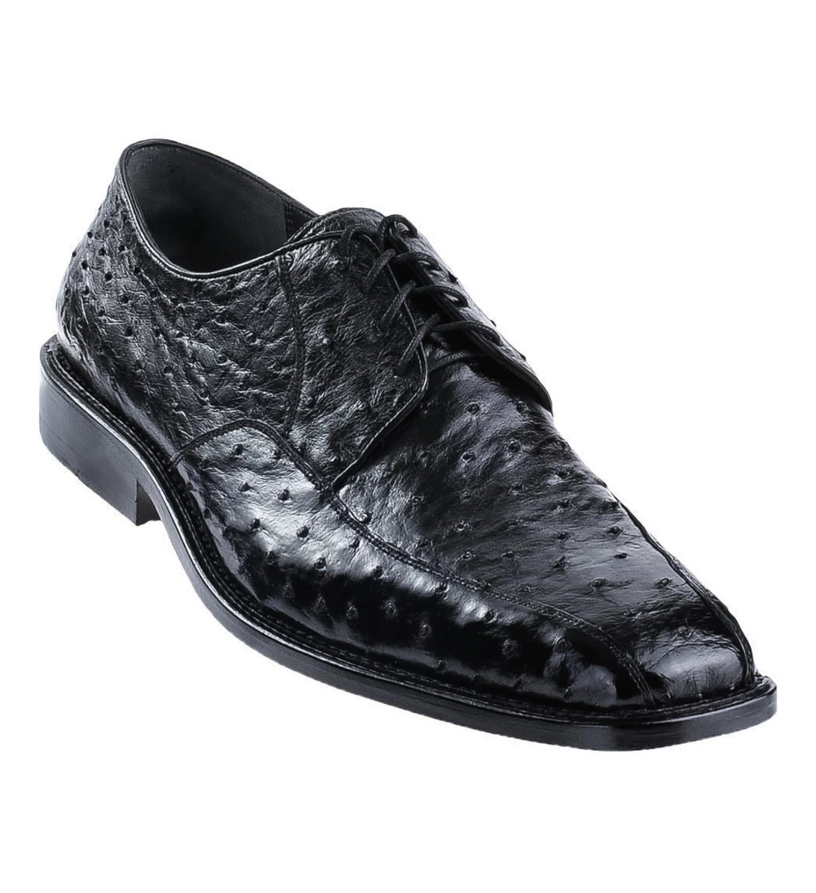Los Altos Genuine Ostrich Quill Bicycle Toe Dress Shoe - Black 1 Los Altos Genuine Ostrich Quill Bicycle Toe Dress Shoe - Black